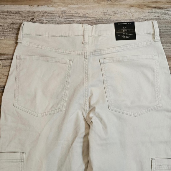 Banana Republic Jeans Womens 31/12 Ivory High‎ Rise Slim Leg Ankle Length - Picture 7 of 8